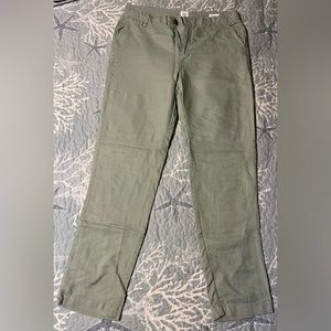 Gap Girlfriend Linen Chino pants with side embroidered detail